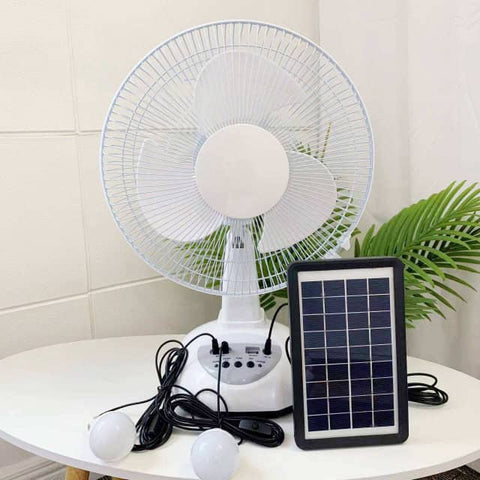 KIT VENTILATEUR SOLAIRE 12 POUCES + 2 LAMPES & PANNEAU SOLAIRE